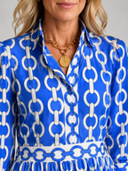 Women's Chain Print Midi Dress with Relaxed Fit
