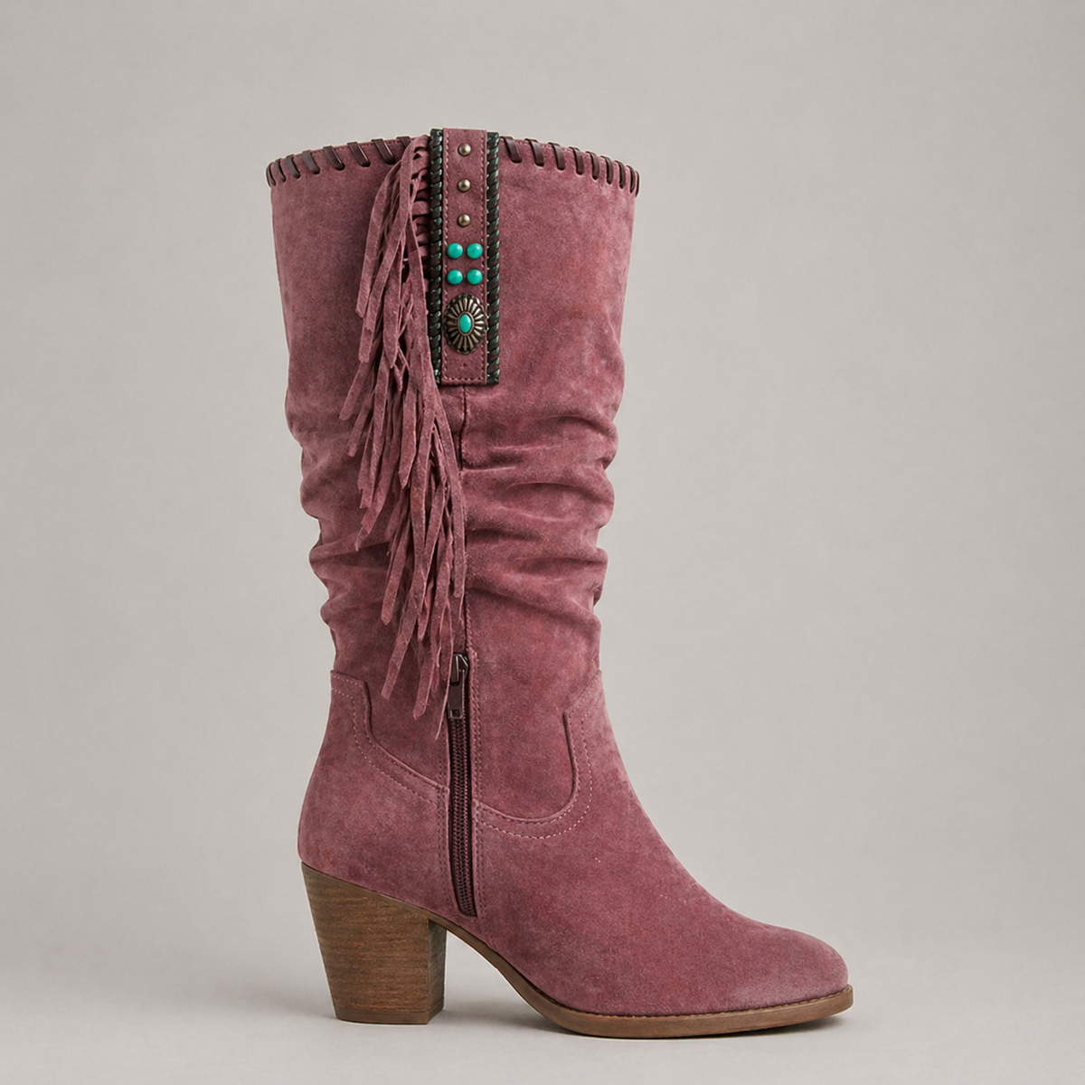 Women's Fringe Cowboy Boots in Mid-Calf Style
