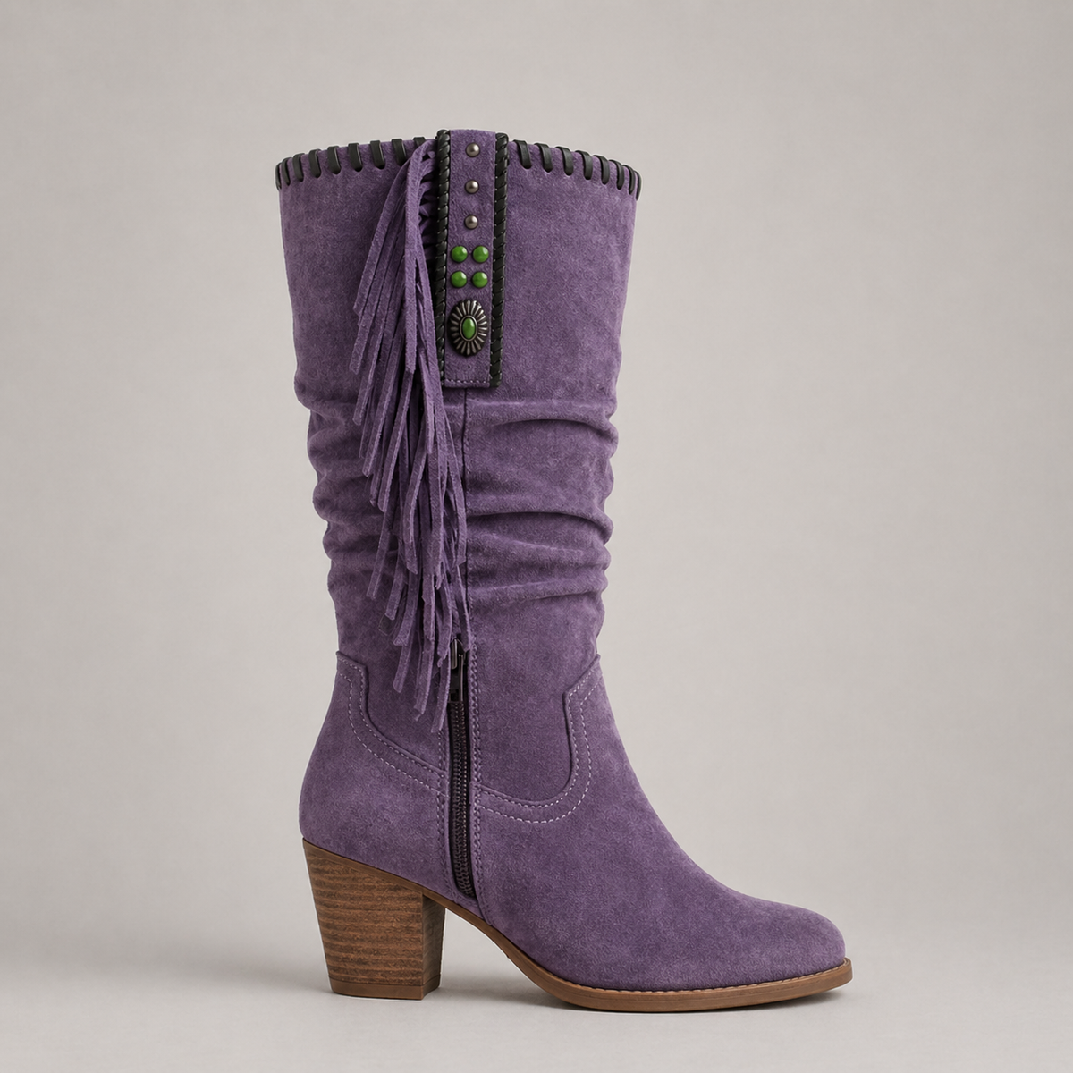 Women's Fringe Cowboy Boots in Mid-Calf Style