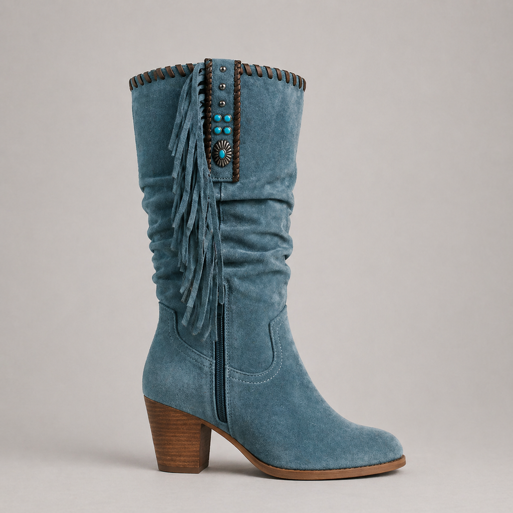Women's Fringe Cowboy Boots in Mid-Calf Style