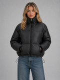 Women's Cropped High Neck Puffer Jacket