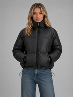 Women's Cropped High Neck Puffer Jacket
