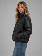 Women's Cropped High Neck Puffer Jacket