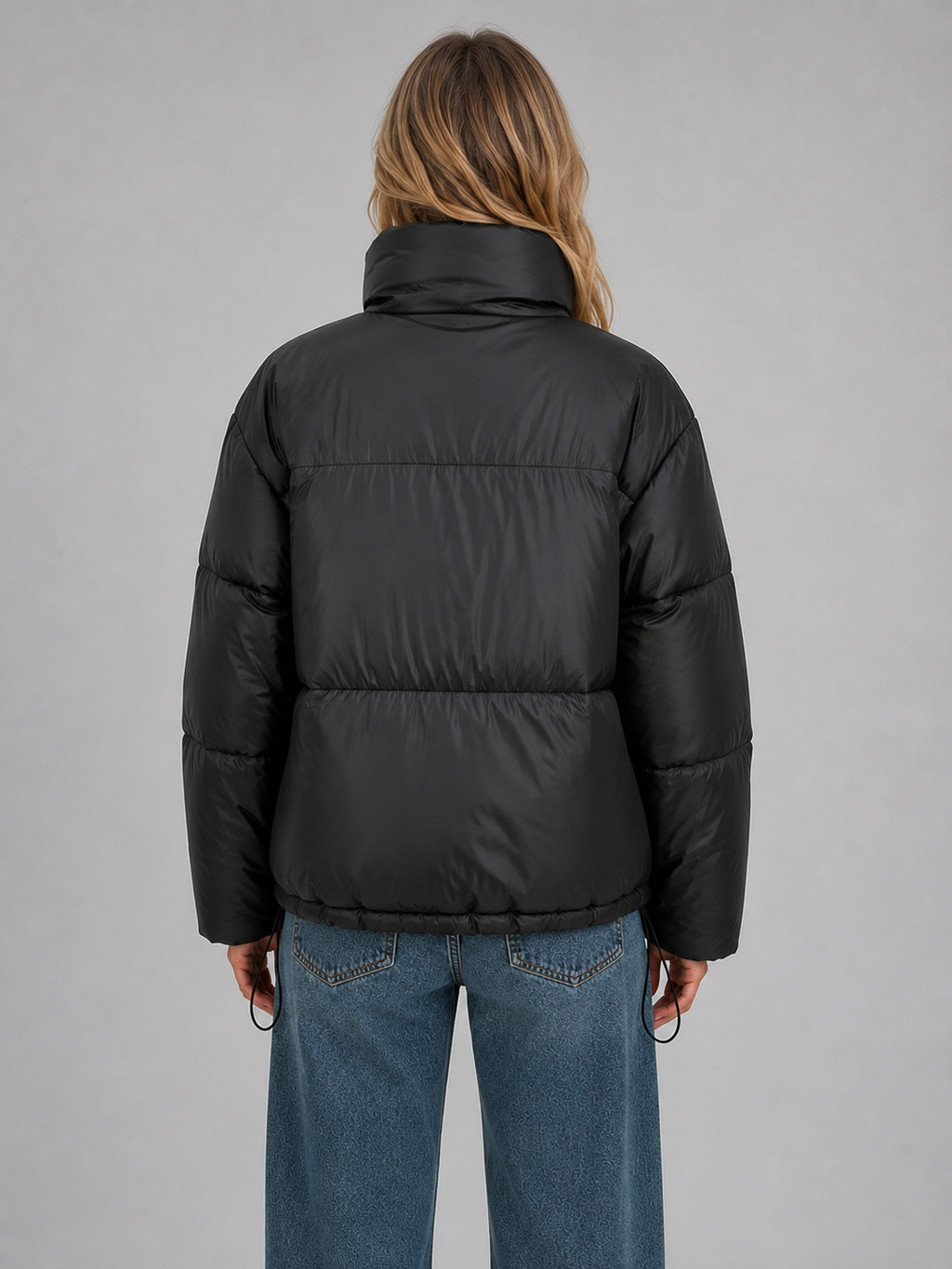 Women's Cropped High Neck Puffer Jacket