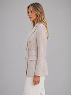 Women's Double Breasted Tweed Tailored Blazer