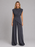 Women's Draped Two-Piece Co-Ord Set for Everyday Ease