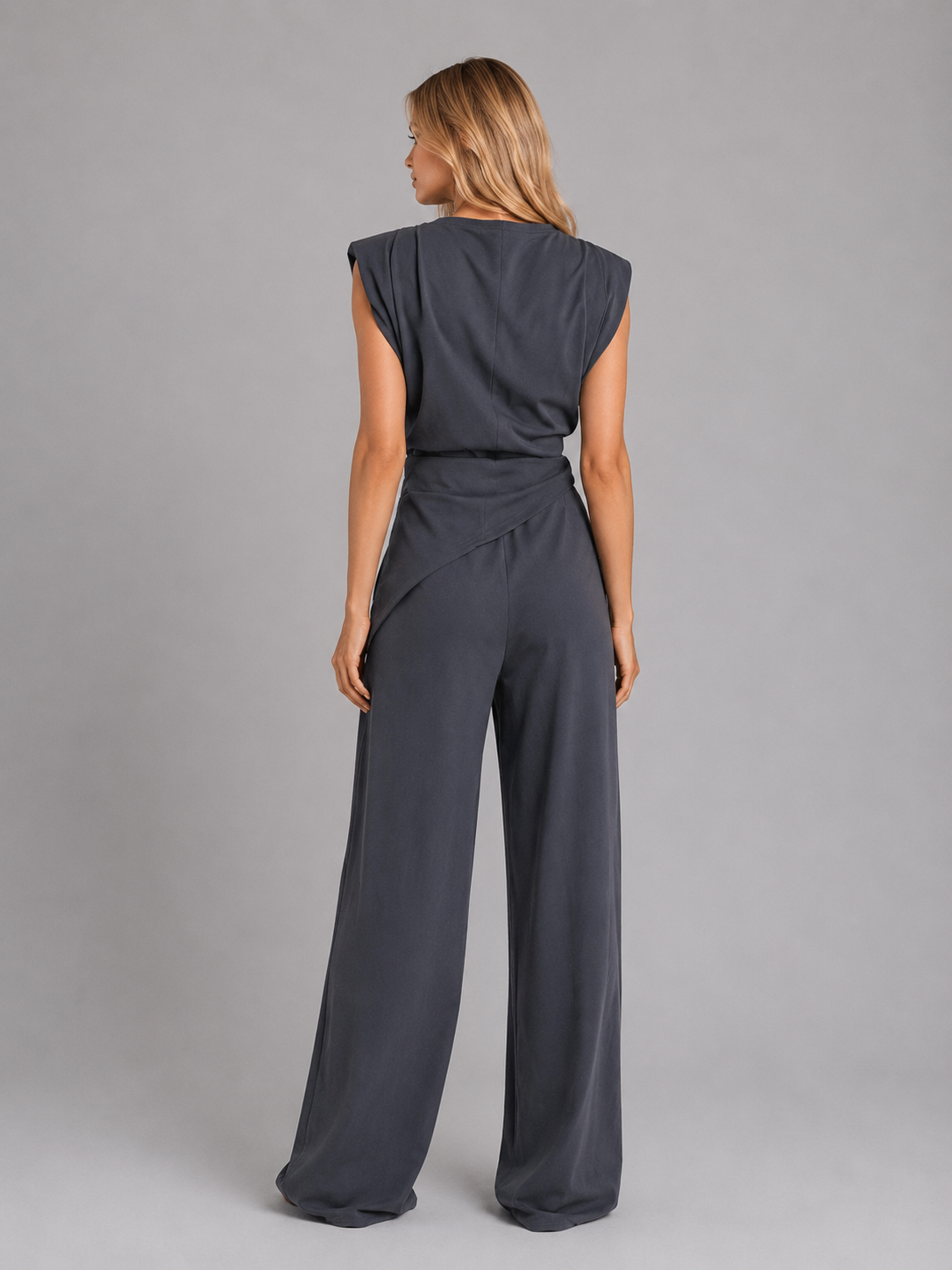 Women's Draped Two-Piece Co-Ord Set for Everyday Ease