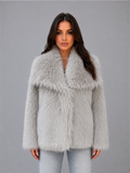 Women's Faux Fur Shawl Collar Jacket
