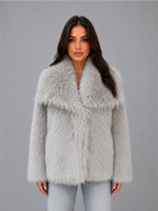 Women's Faux Fur Shawl Collar Jacket