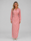 Women's Ruched Wrap Maxi Dress