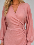 Women's Ruched Wrap Maxi Dress