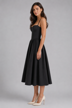 Women's Floral Corset Midi Dress for Wedding Guests