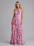 Women's Floral Halter Maxi Dress for Weddings