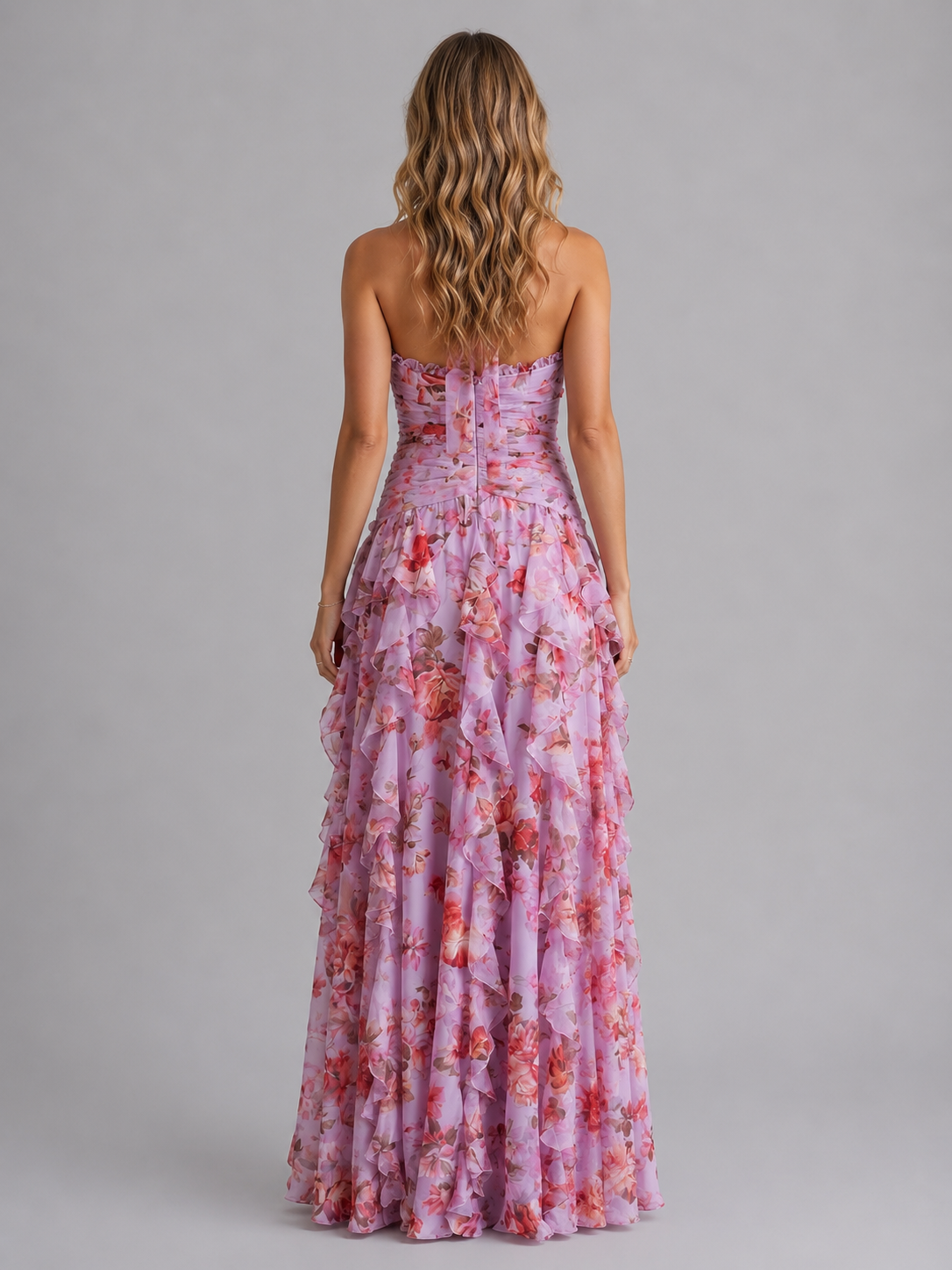 Women's Floral Halter Maxi Dress for Weddings