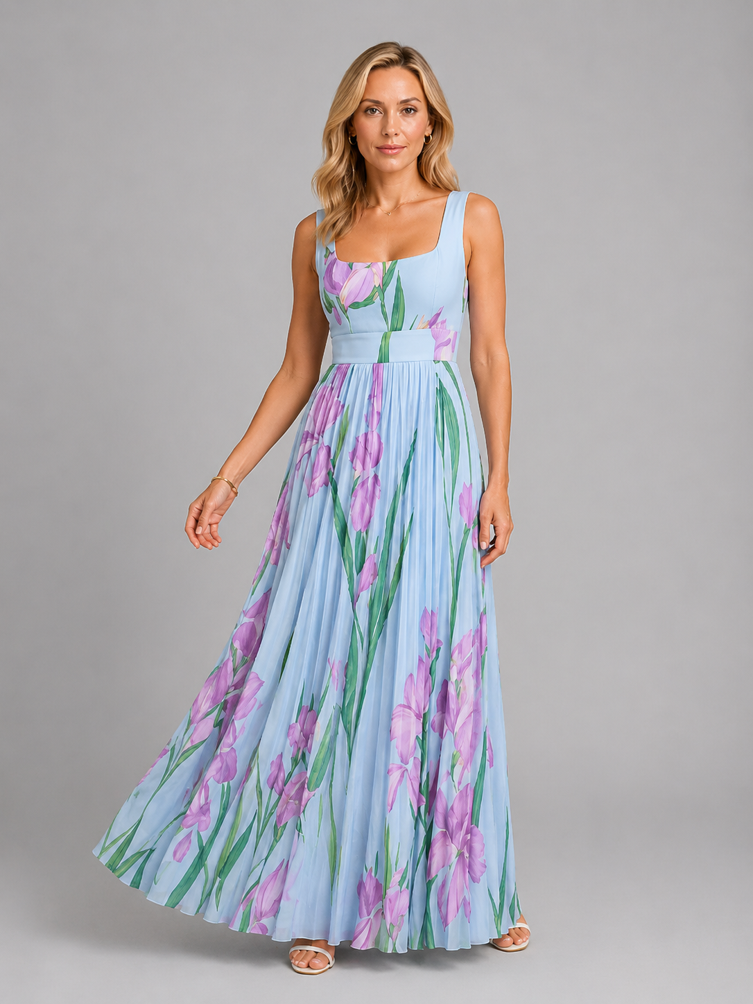Women's Floral Maxi Dress with A-Line Fit