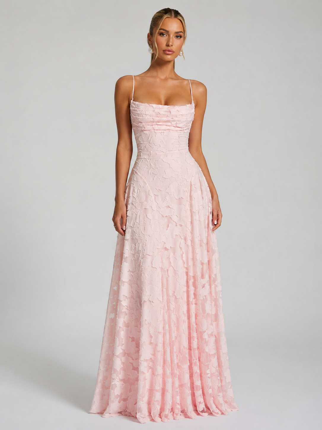 Women's Floral Maxi Dress with Flowing Skirt