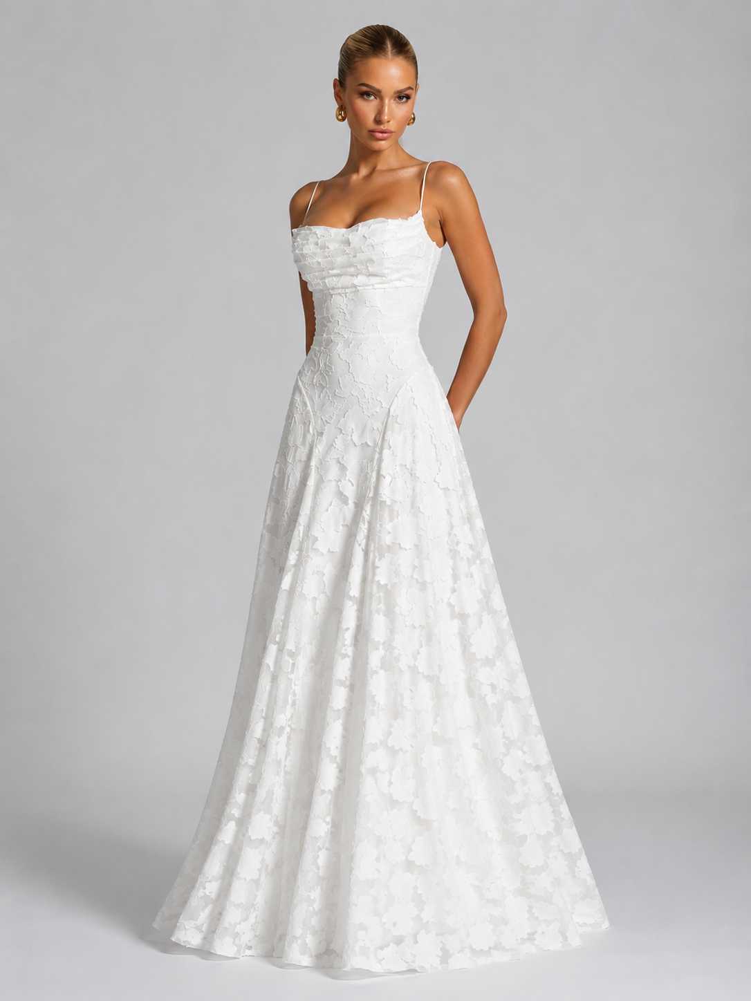 Women's Floral Maxi Dress with Flowing Skirt