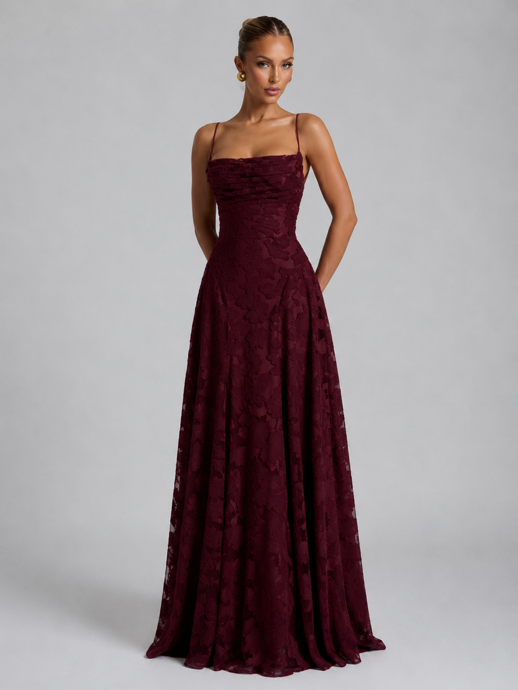 Women's Floral Maxi Dress with Flowing Skirt
