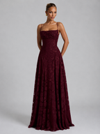 Women's Floral Maxi Dress with Flowing Skirt