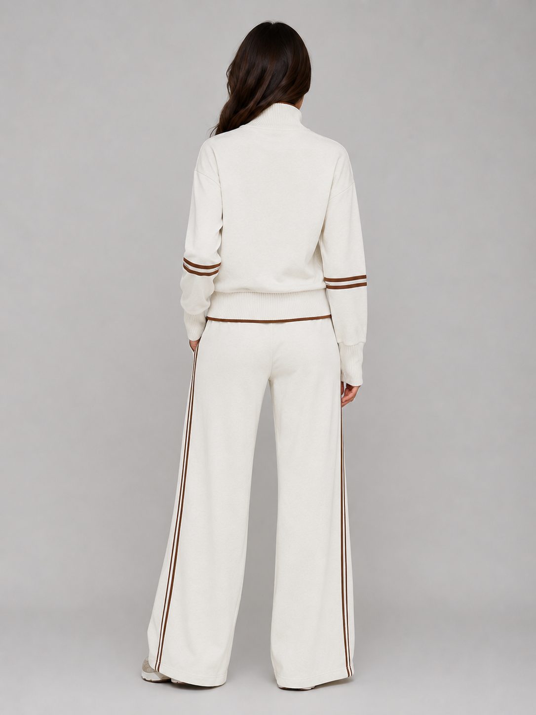 Women's Half Zip Wide Leg Lounge Set