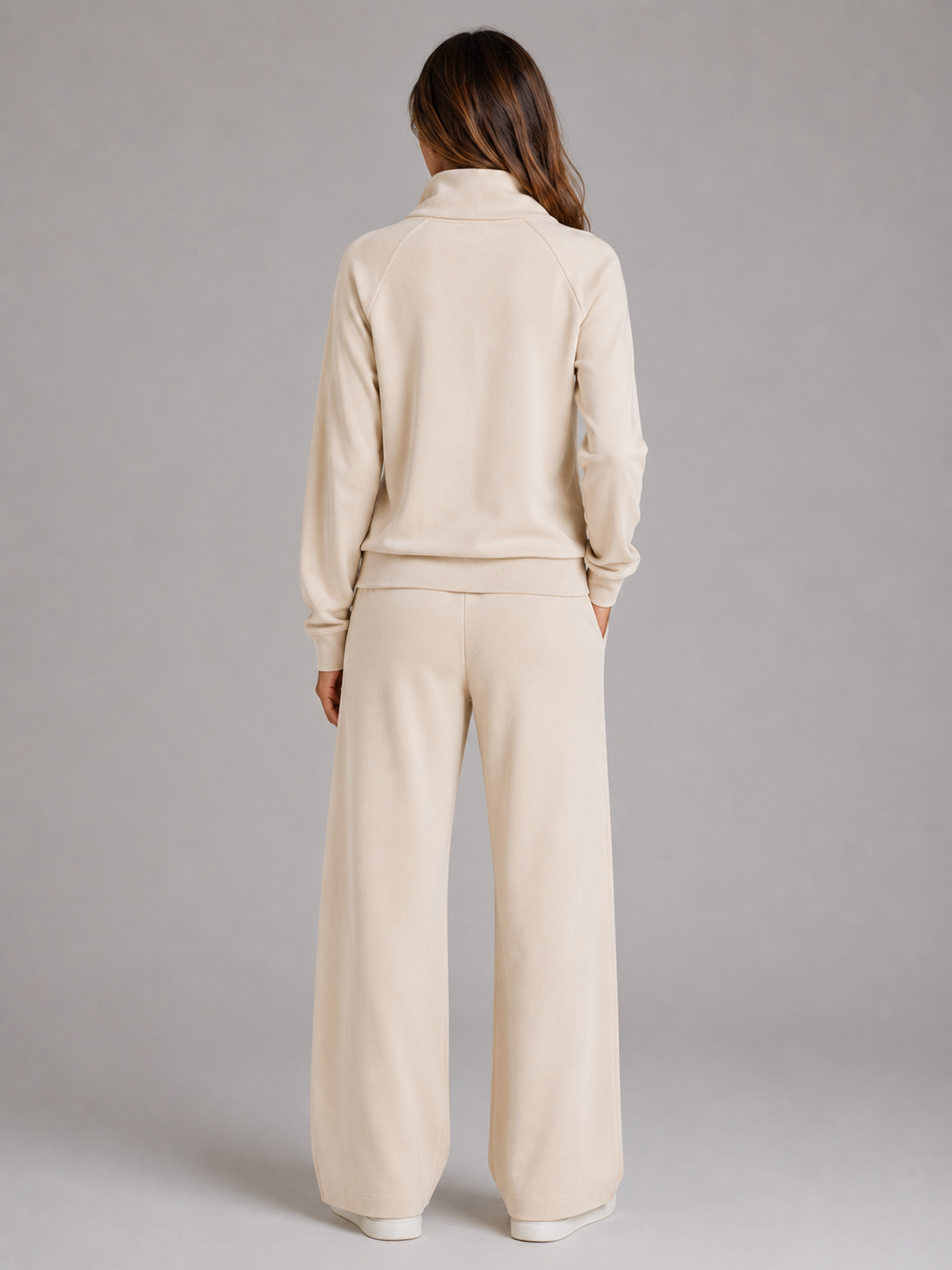 Women's Half Zip Wide Leg Lounge Set