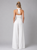 Women's Halter Neck Wide-Leg Jumpsuit for Evening Occasions