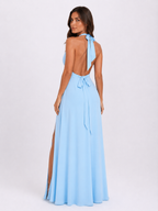 Women's Halterneck Maxi Dress with Side Split
