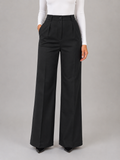 Women's High Waisted Straight Leg Tailored Trousers