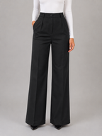 Women's High Waisted Straight Leg Tailored Trousers
