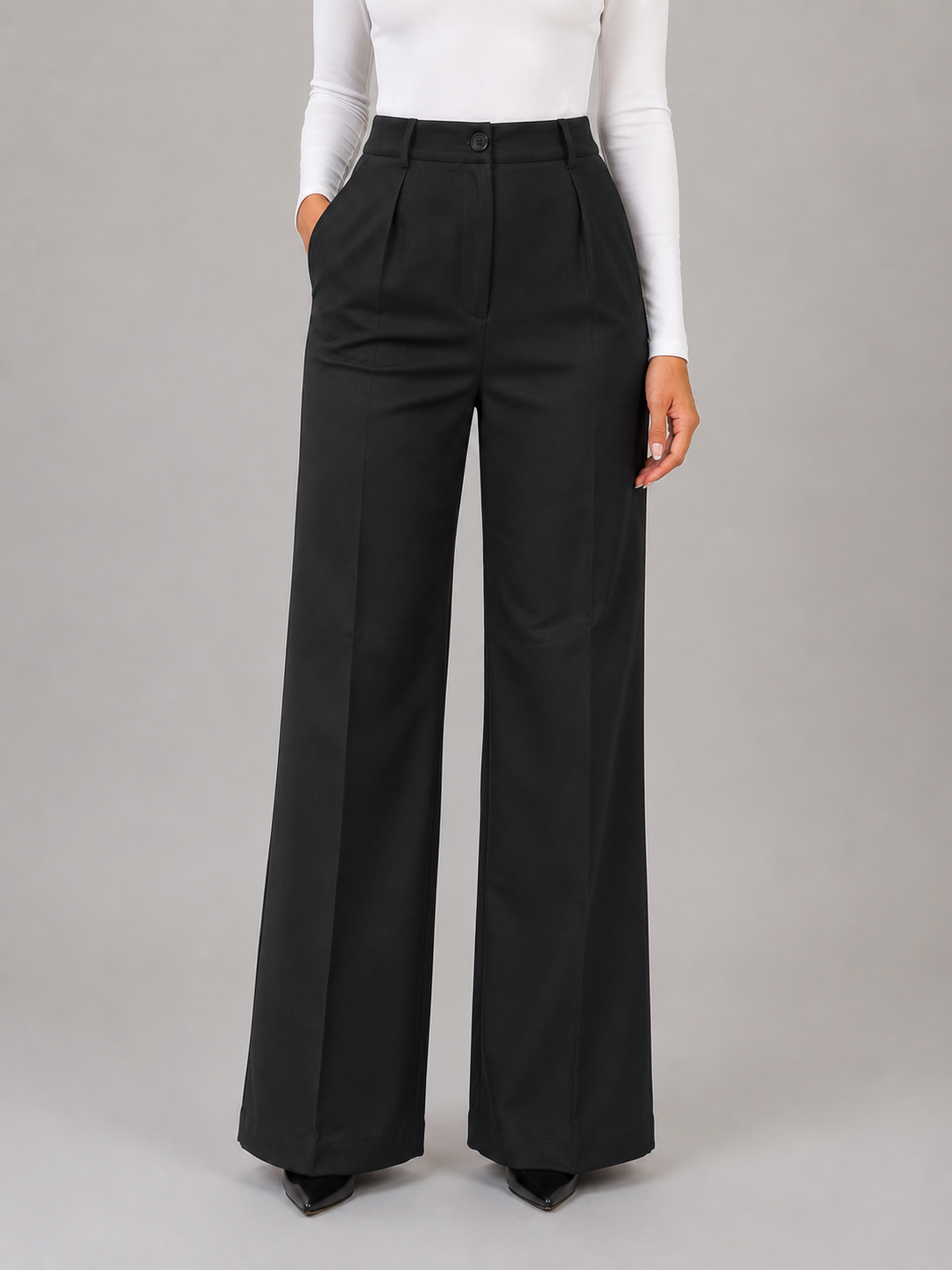Women's High Waisted Straight Leg Tailored Trousers