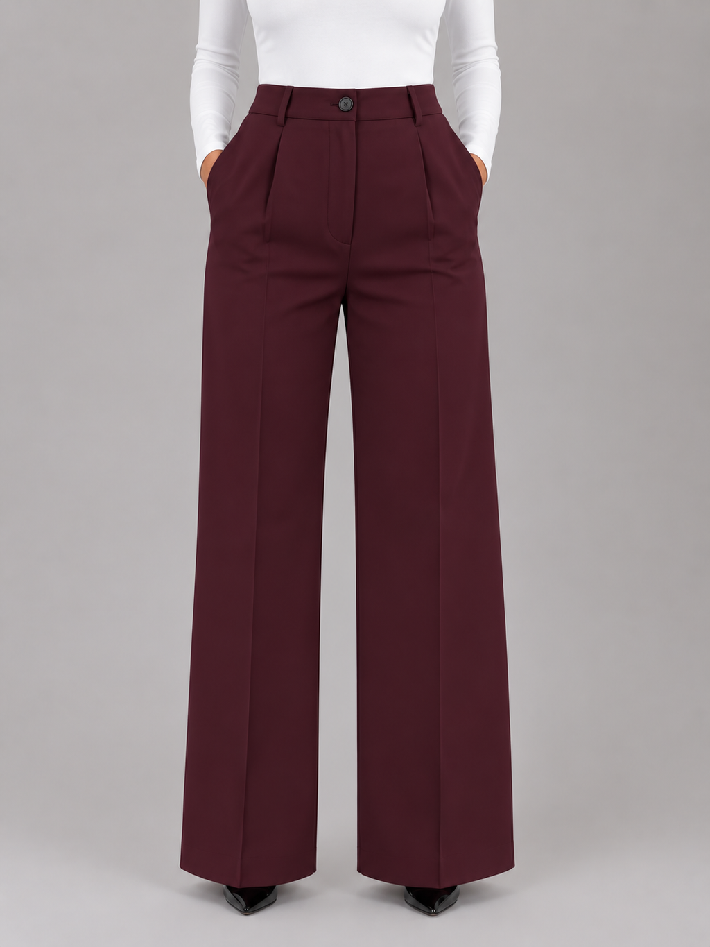 Women's High Waisted Straight Leg Tailored Trousers