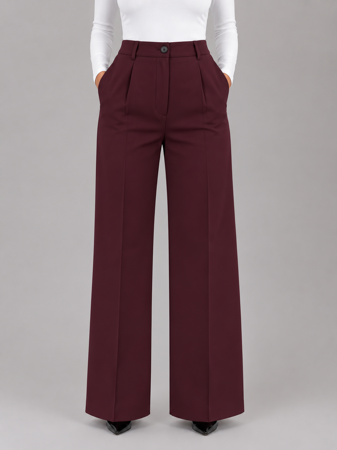 Women's High Waisted Straight Leg Tailored Trousers