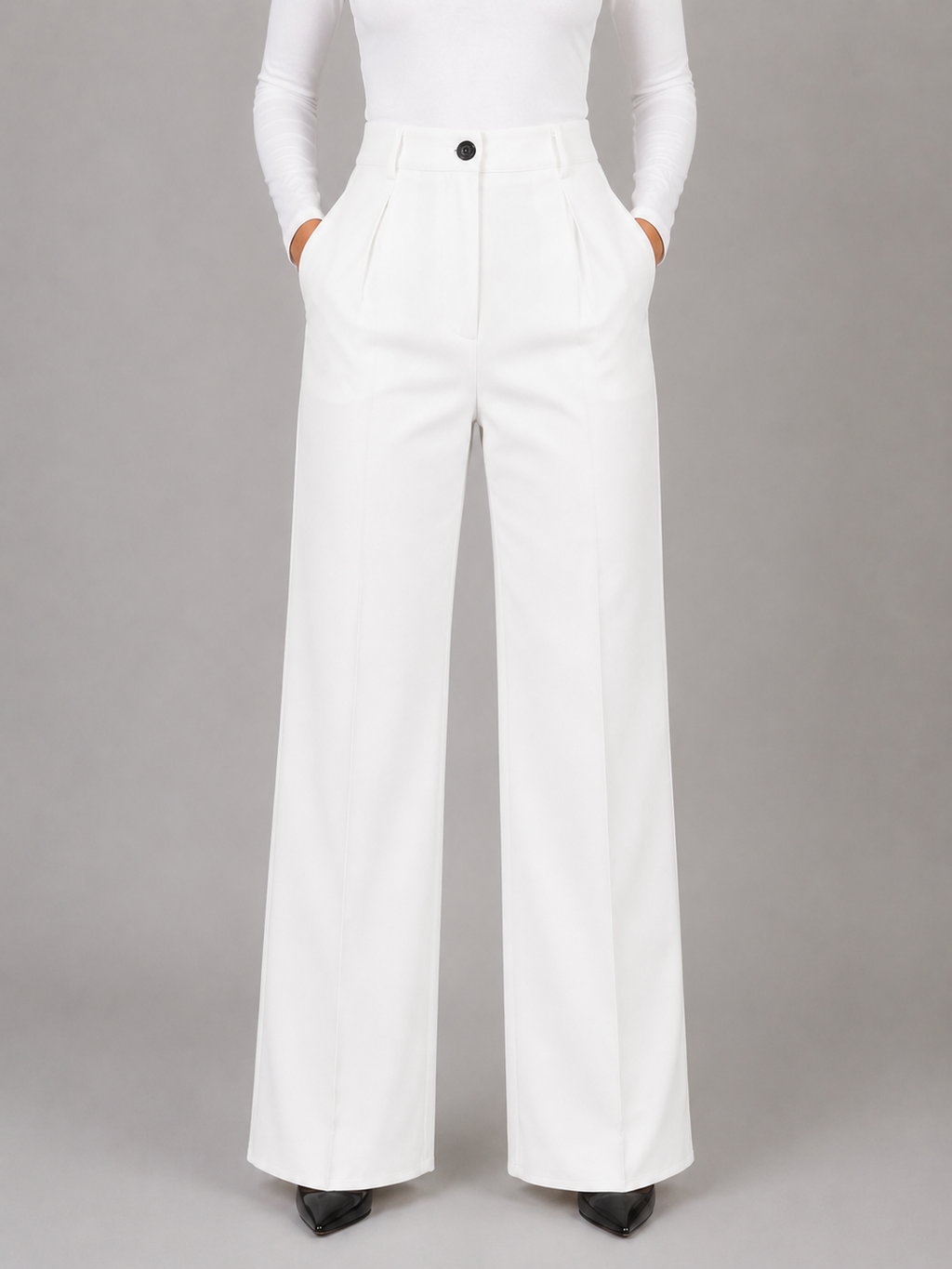 Women's High Waisted Straight Leg Tailored Trousers