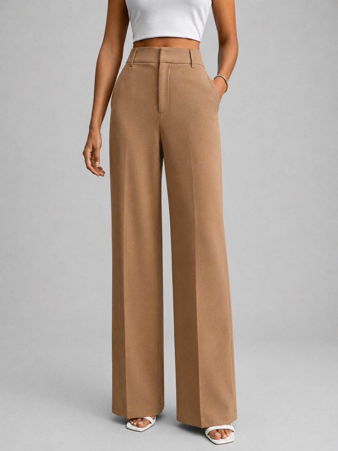 Women's High Waisted Wide Leg Trousers
