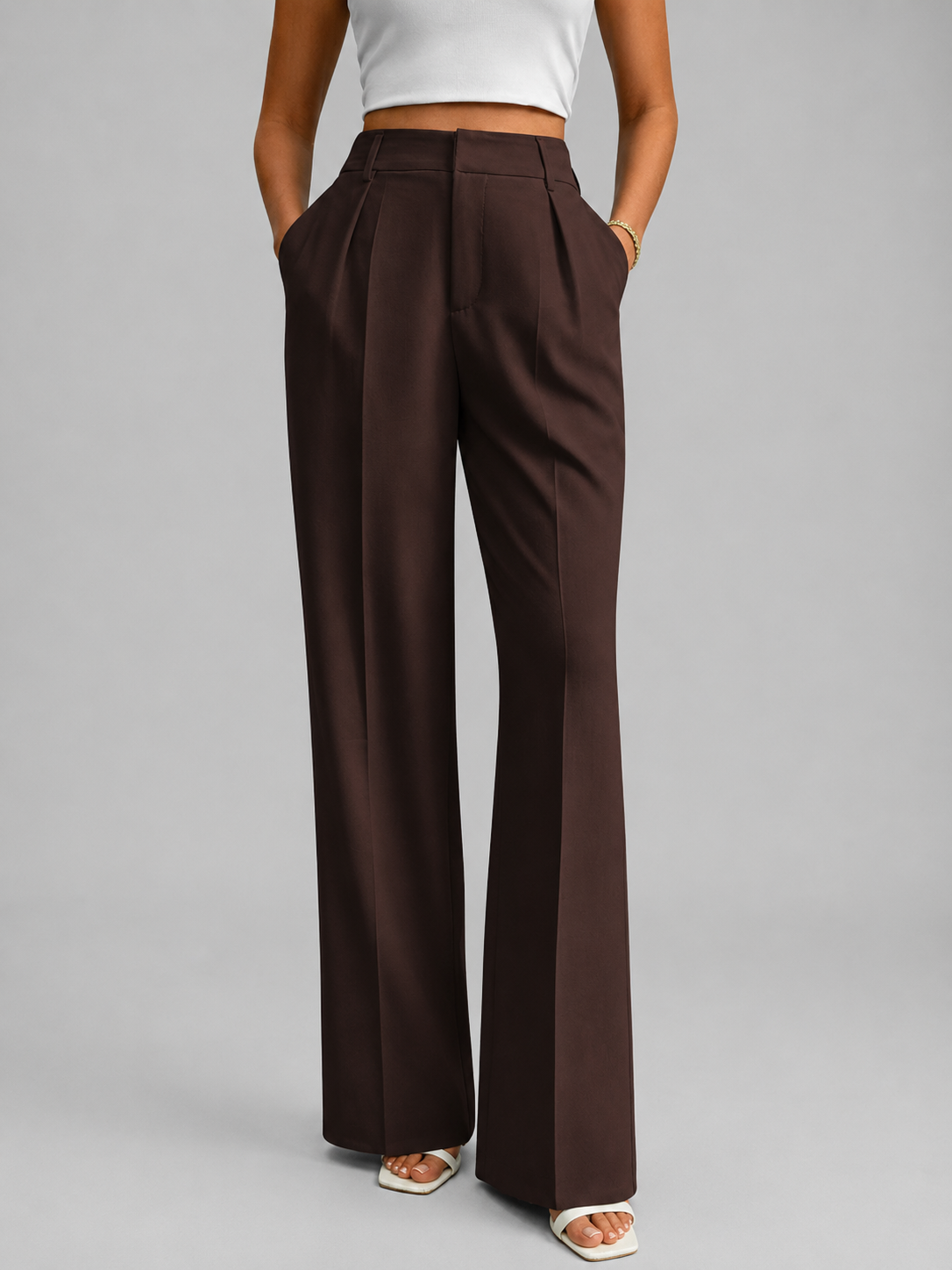 Women's High Waisted Wide Leg Trousers