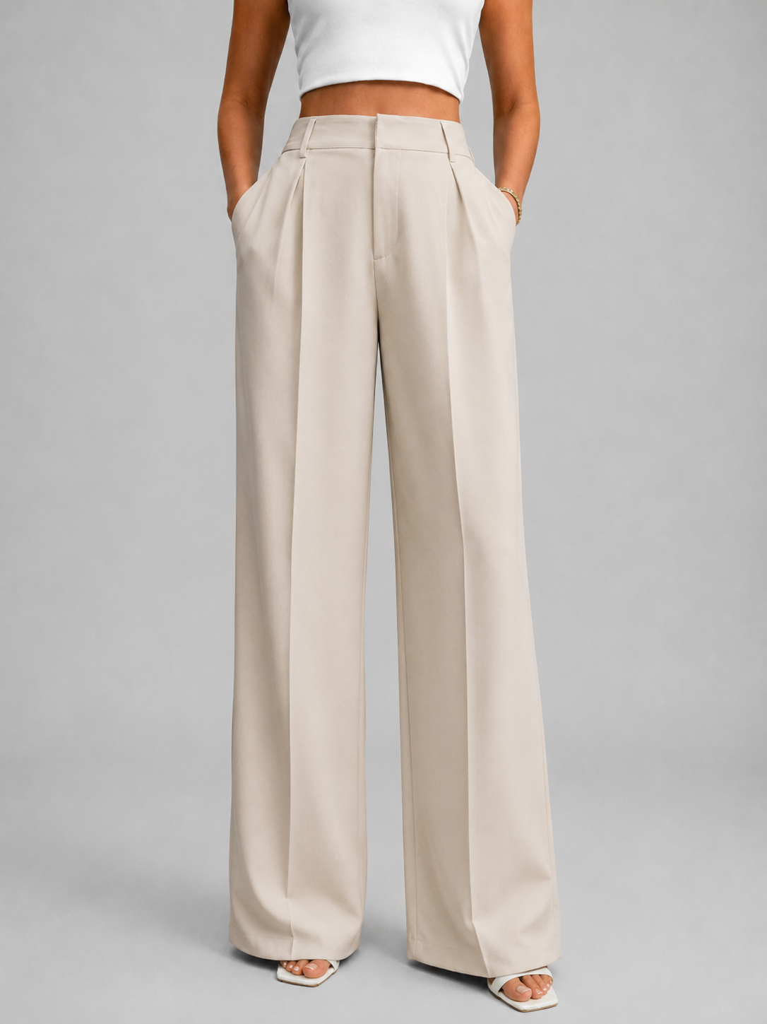 Women's High Waisted Wide Leg Trousers