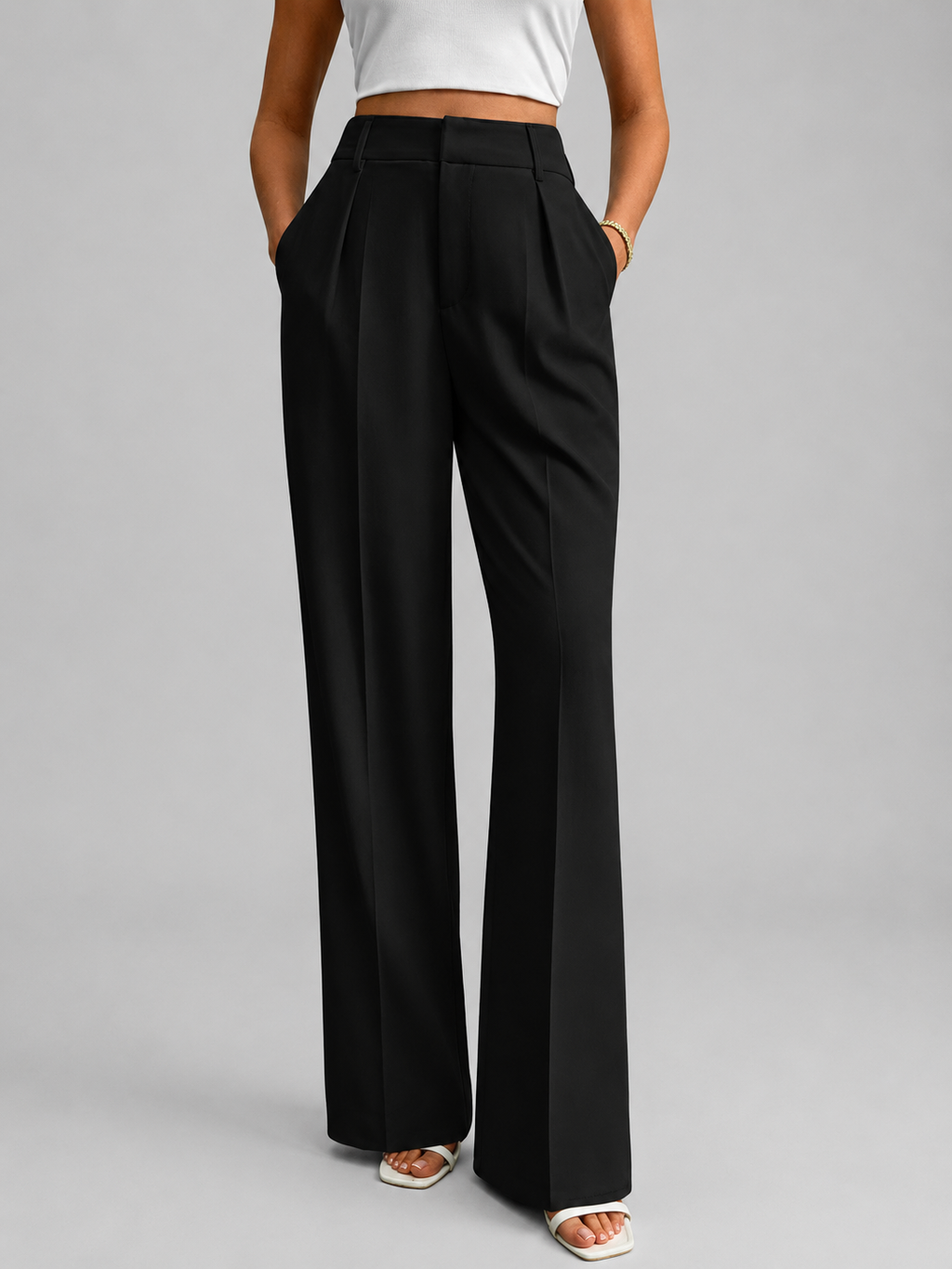 Women's High Waisted Wide Leg Trousers