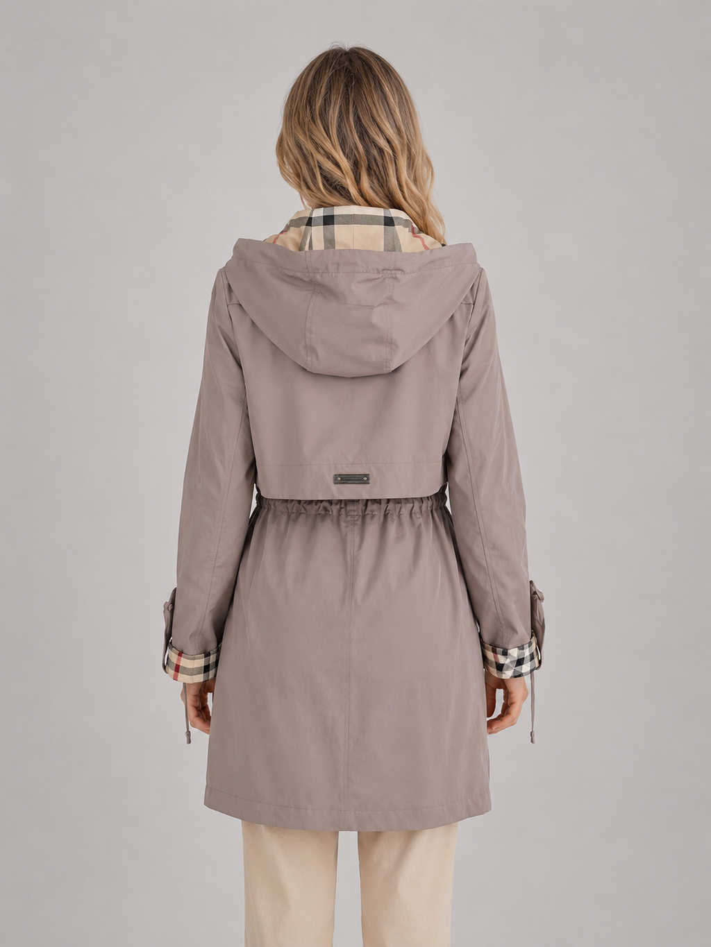 Women's Hooded Longline Zip-Up Parka Coat