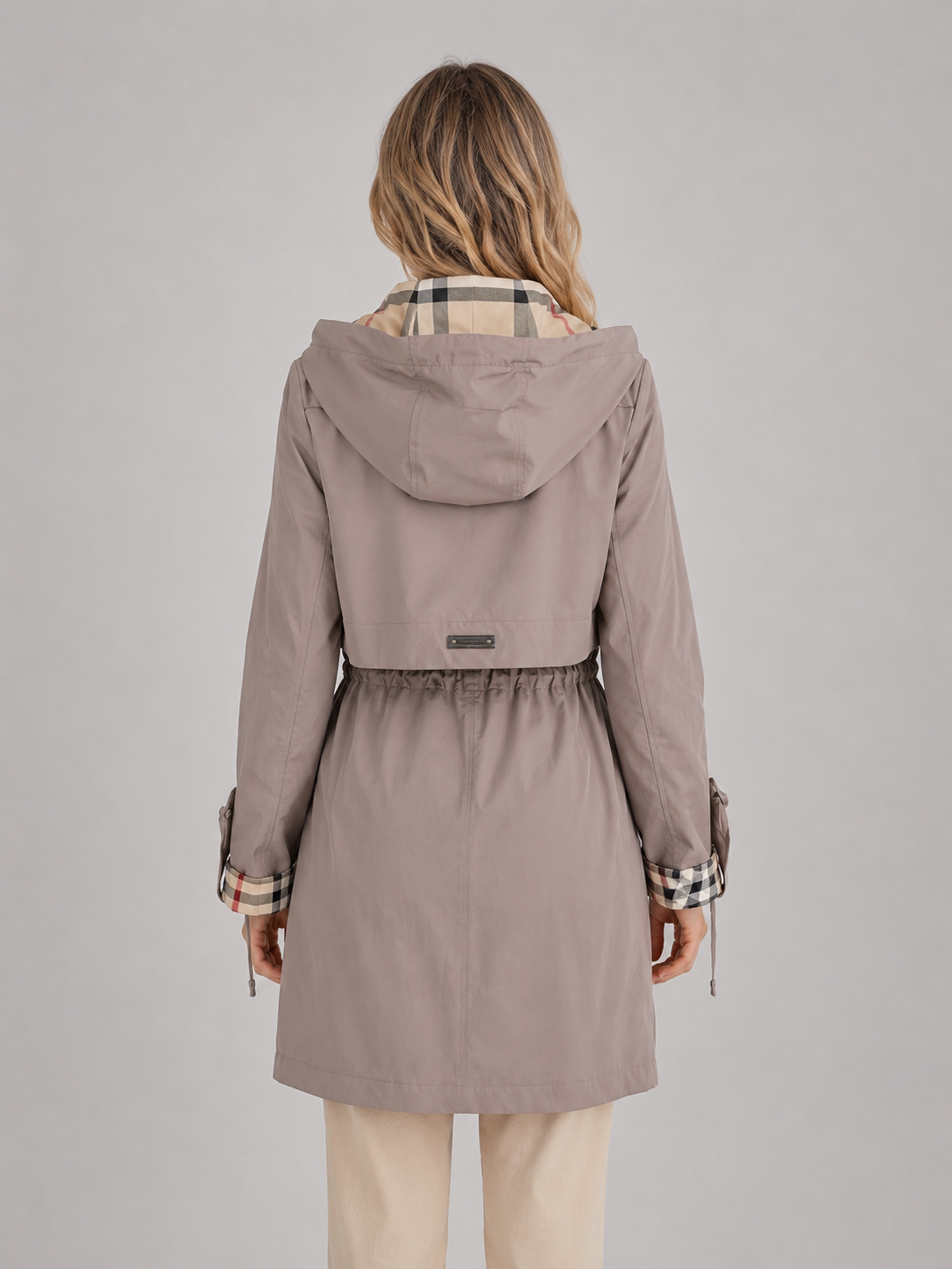 Women's Hooded Longline Zip-Up Parka Coat