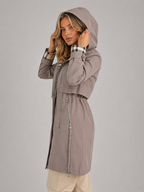 Women's Hooded Longline Zip-Up Parka Coat