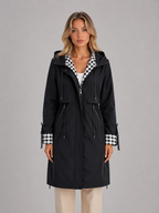 Women's Hooded Longline Zip-Up Parka Coat