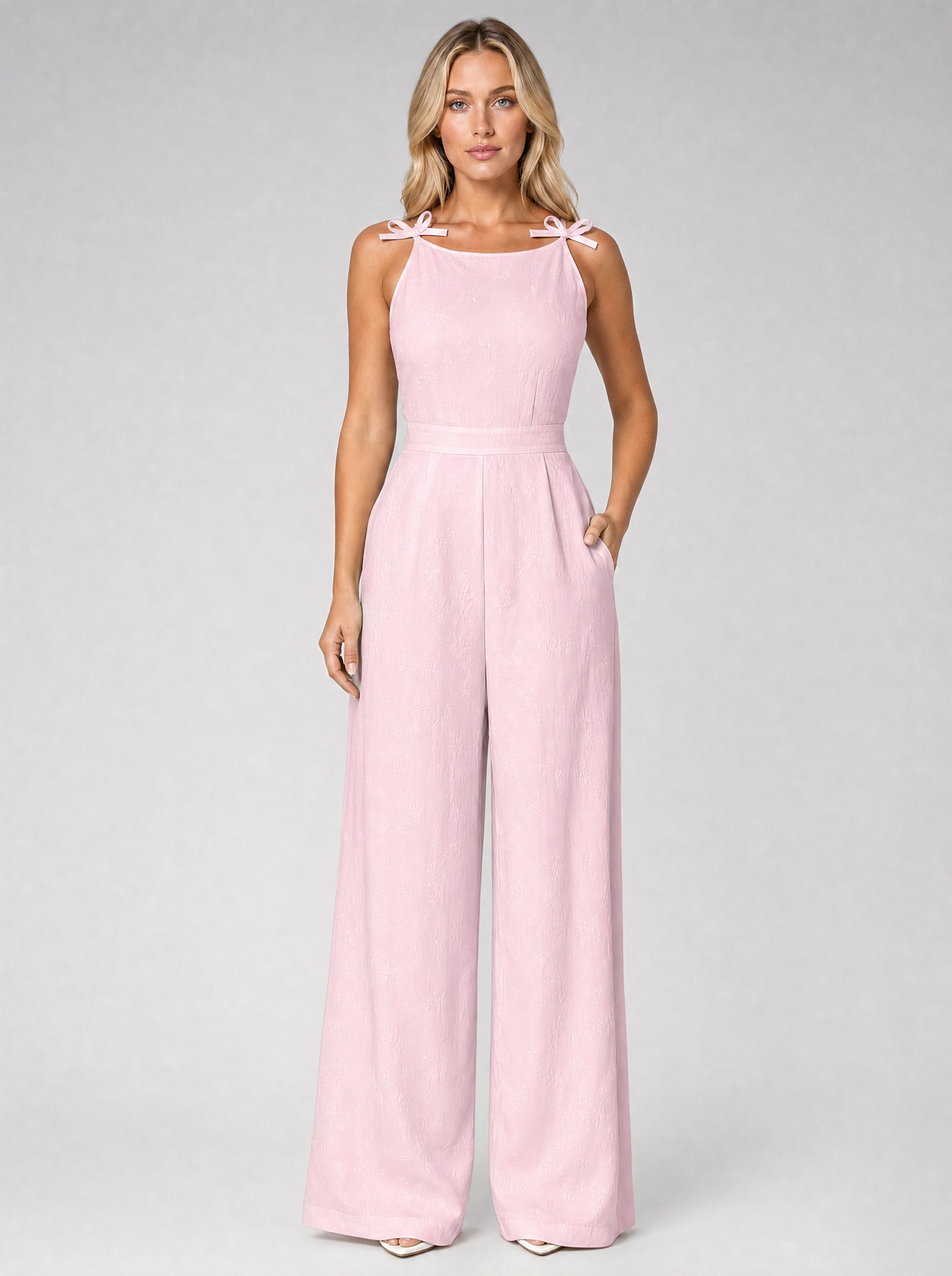 Women's Jacquard Wide Leg Jumpsuit for Summer