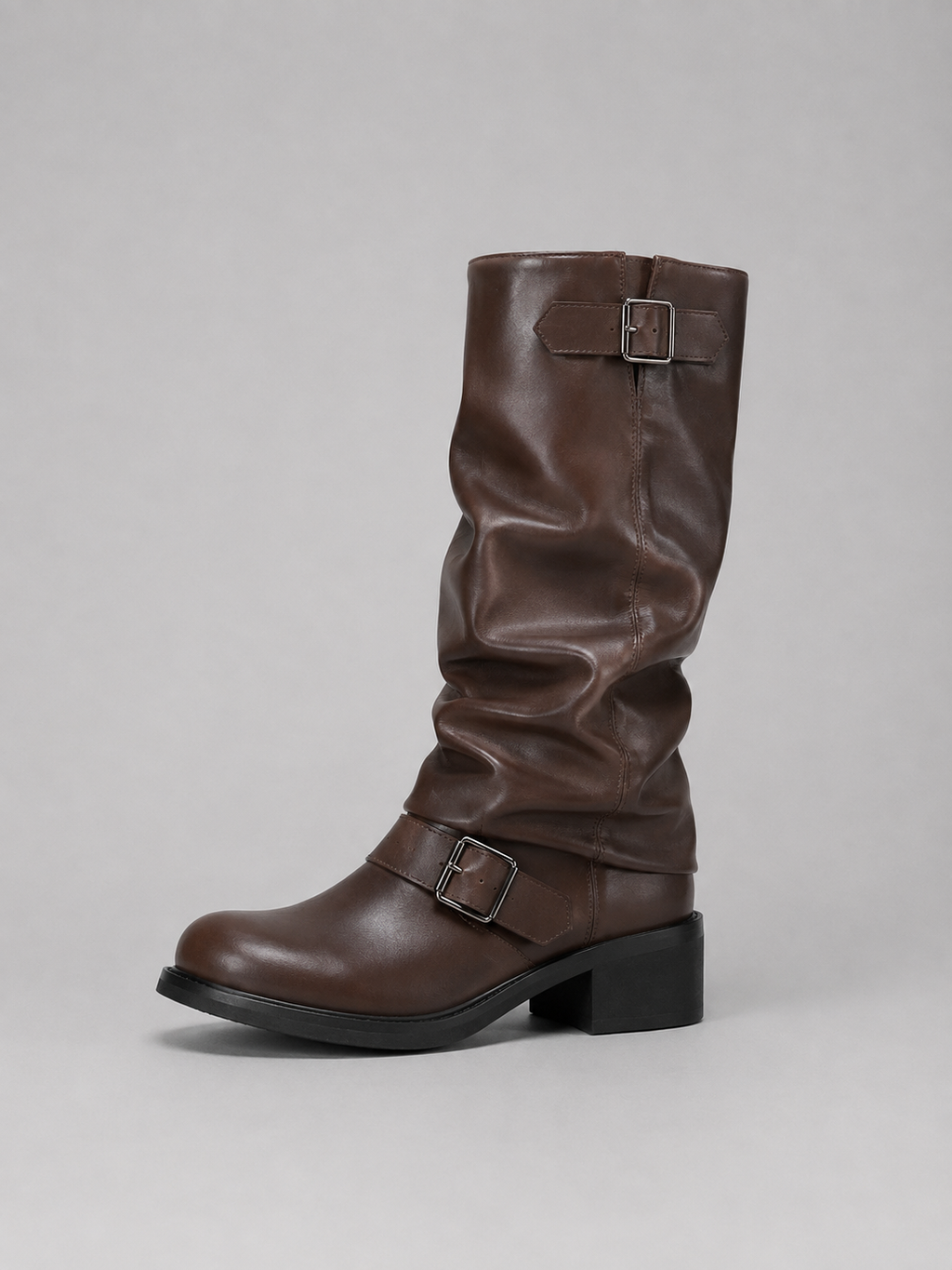 Women's Knee-High Buckle Detail Boots