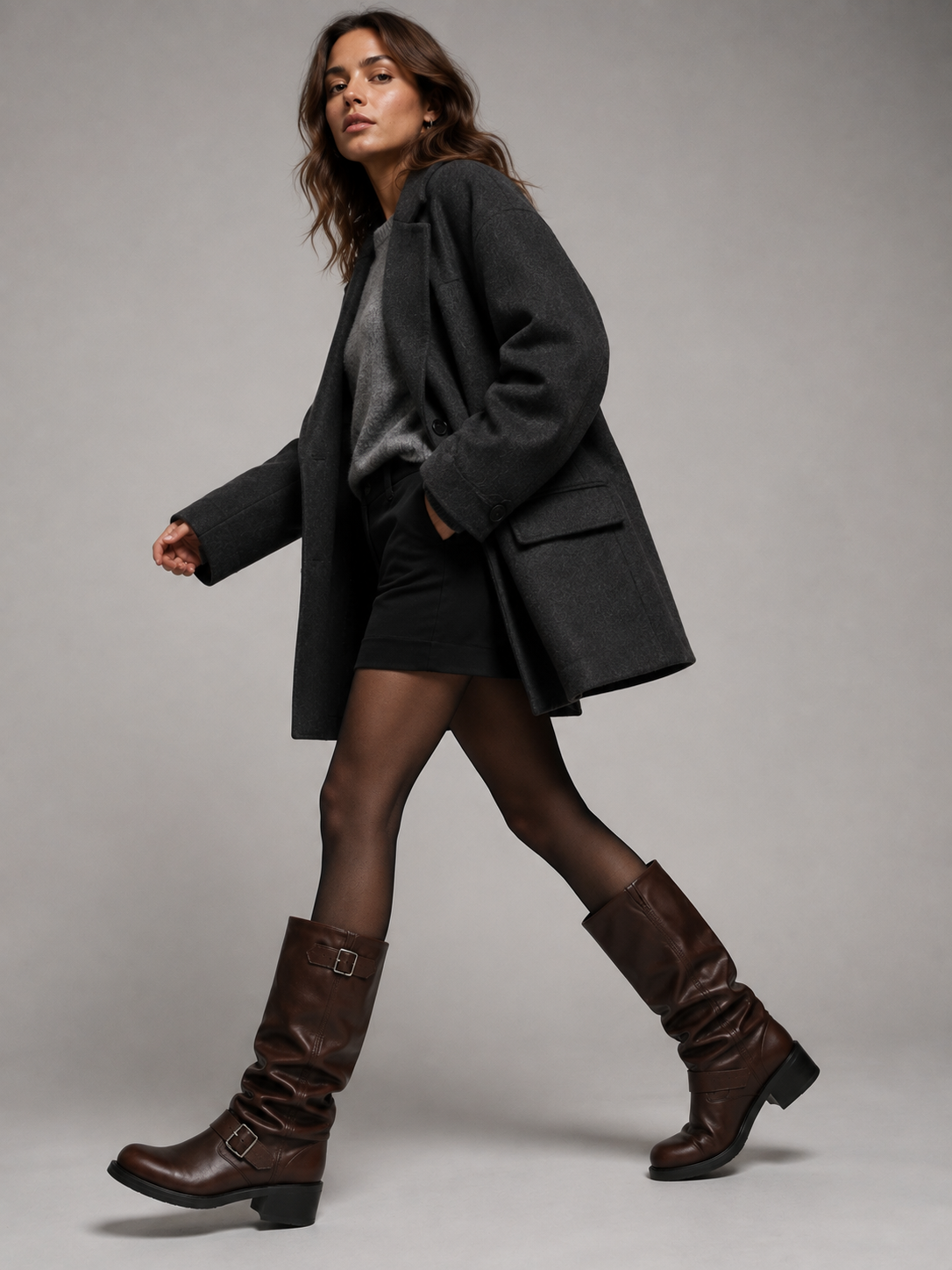Women's Knee-High Buckle Detail Boots