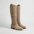 Women's Knee-High Slouch Boots with Suede Finish