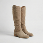 Women's Knee-High Slouch Boots with Suede Finish
