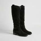 Women's Knee-High Slouch Boots with Suede Finish