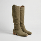 Women's Knee-High Slouch Boots with Suede Finish