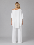 Women's Layered Chiffon Co-Ord Set with Wide Leg Trousers