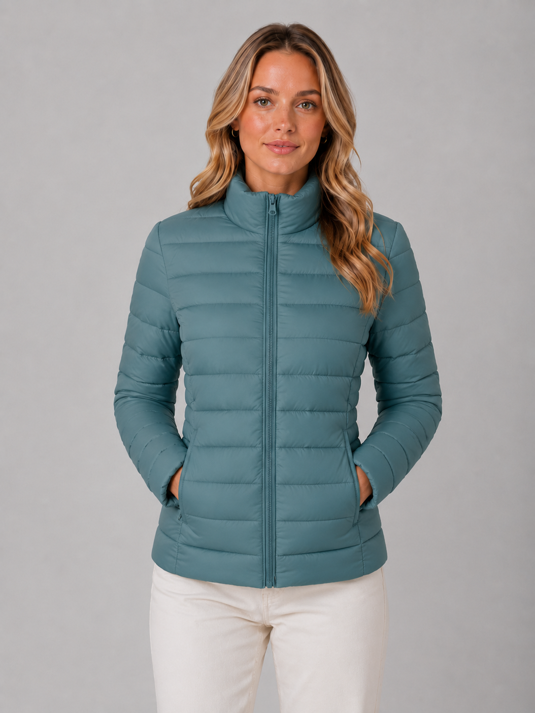 Women's Lightweight Slim-Fit Zip-Up Puffer Jacket